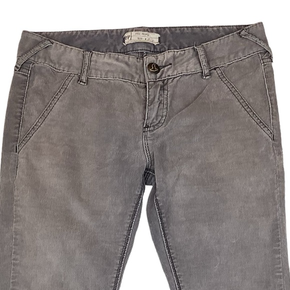 Free People Corduroy 8” Rise Flare Leg Pants Gray - Picture 3 of 9